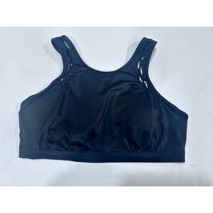 Athleta Women Black Swimsuit Top 36D/DD Underwire Lycra Shoulder Detail